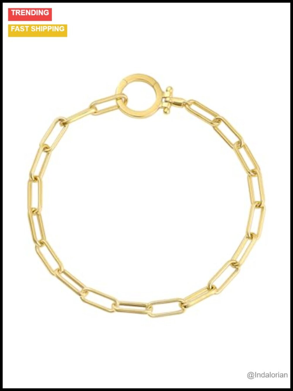 Parker Bracelet 7 1/4" 18K Gold-Plated Paperclip Chain Layer Gift